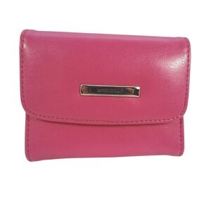 NWT Moda Bella Hot Pink Small Tri Fold Wallet Snap Closure Coin Pocket Card Slot